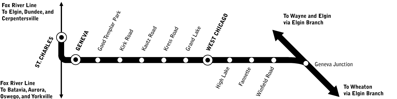 Geneva Branch route map